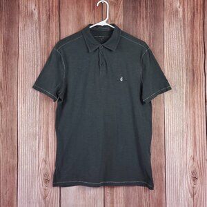 John Varvatos Star USA Mens Size Medium Cotton Short Sleeve Polo Shirt Gray